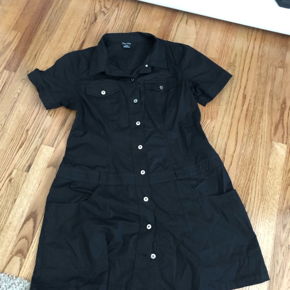 City Chic Black Pocket Dress